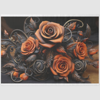 Orange Rose Decoupage Seidenpapier