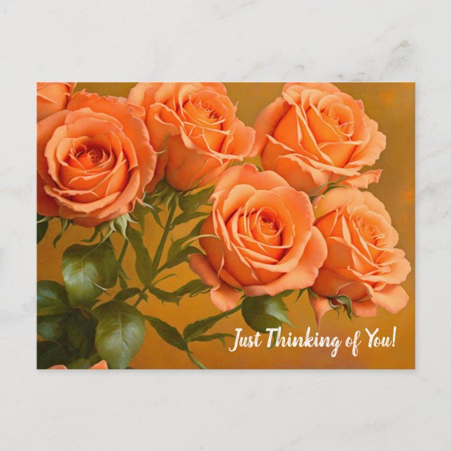 Orange Rose Denken Sie an Sie Postkarte (Vorderseite)