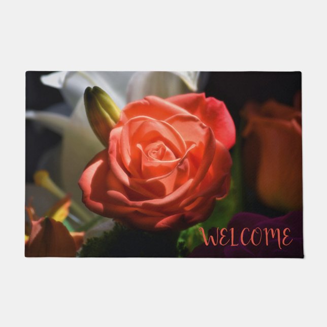 Orange Rose Doormat Fußmatte (Vorderseite)