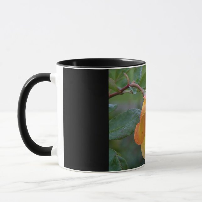 Orange Rose Floral 2 Tasse (Links)
