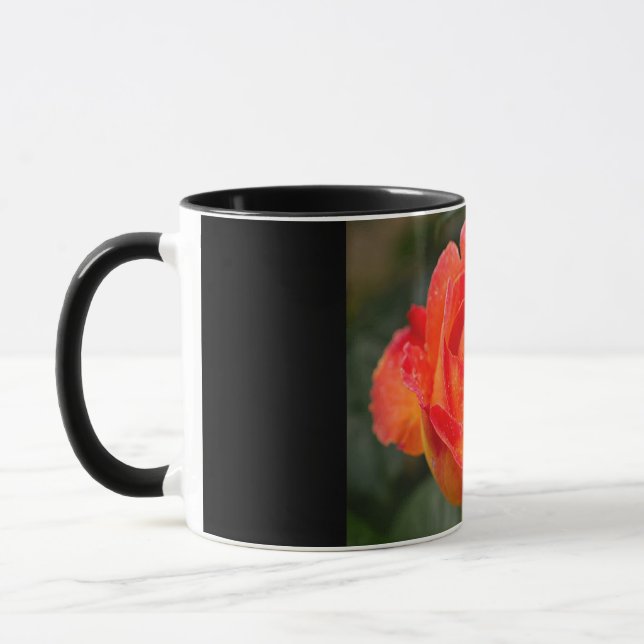 Orange Rose Floral Tasse (Links)