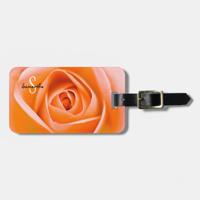 Orange Rose Gepäckmarke Gepäckanhänger (Vorderseite horizontal)