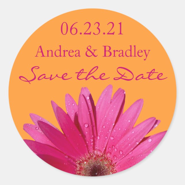 Orange rose Gerbera Daisy Enregistrer le sticker d (Devant)