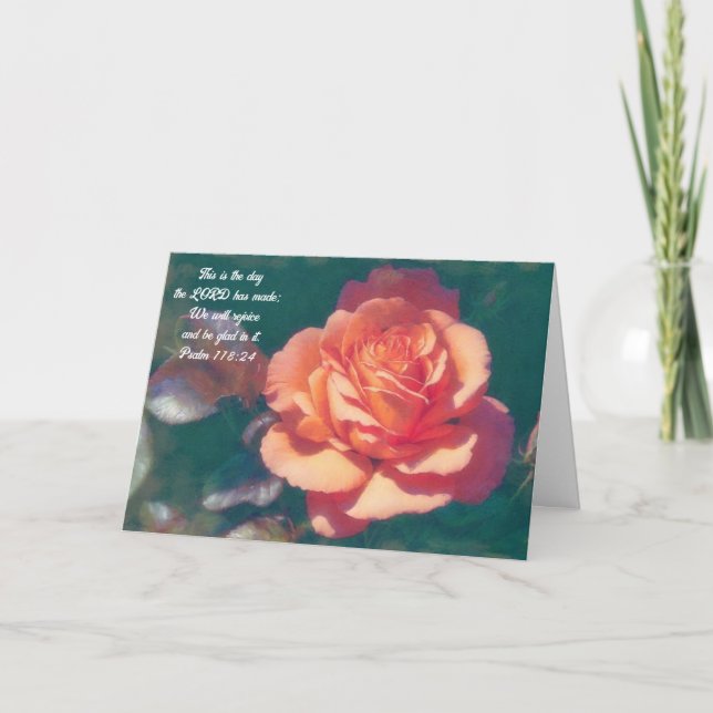 Orange Rose Glaube Bibel Verse Denken Sie an Ihre  Karte (Vorderseite)