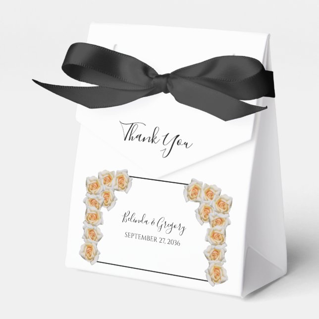 Orange Rose Hochzeit Geschenkschachtel (Vorderseite)