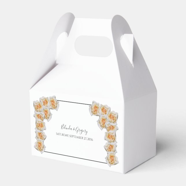 Orange Rose Hochzeit Geschenkschachtel (Vorderseite)