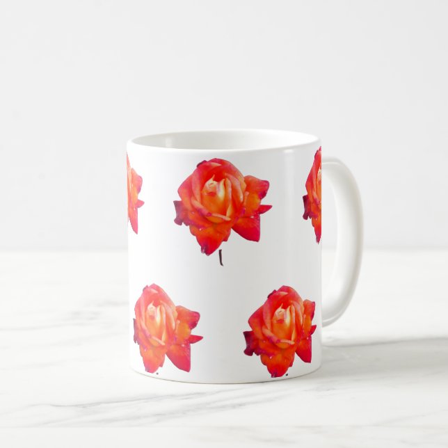 Orange Rose Kaffeetasse (VorderseiteRechts)