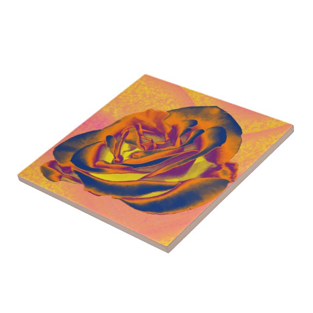 Orange Rose Keramik Tile Fliese (Seite)