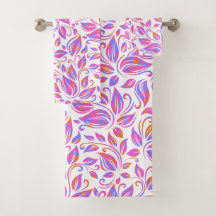 Orange rose néon violet tendance imprimé floral