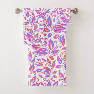 Orange rose néon violet tendance imprimé floral