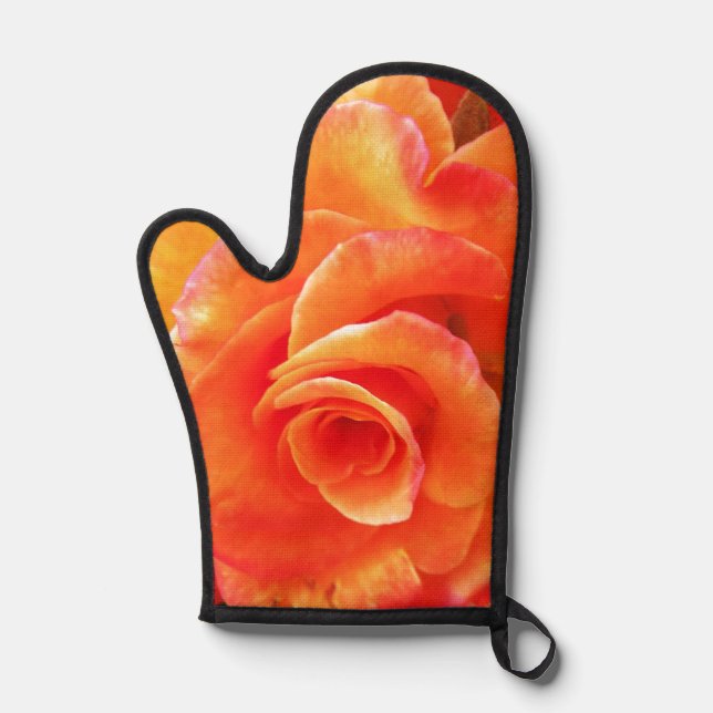 Orange Rose Ofenhandschuh (Vorderseite)