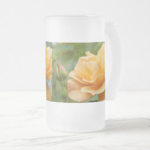 Orange Rose Painterly Mattiert Glass Beer Tasse