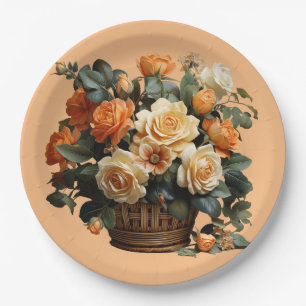 Orange Rose Pappteller