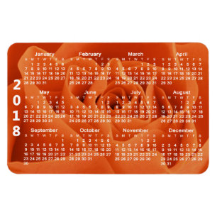 Orange Rose Petals 2018 Kalender Magnet