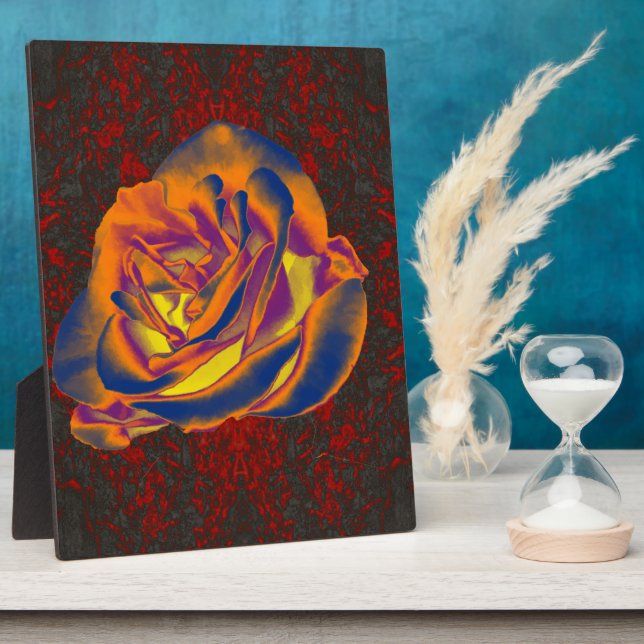 Orange Rose Plaque Fotoplatte (Seite)
