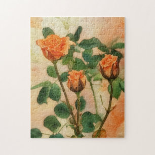 Orange Rose Puzzle Art