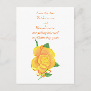 Orange Rose, Save the date, Wedding Postcards Ankündigungspostkarte