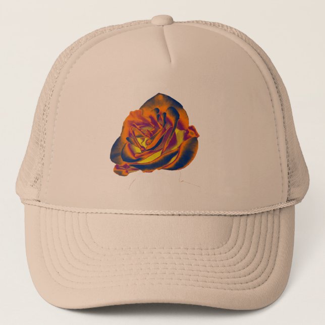 Orange Rose Trucker Hat Truckerkappe (Vorderseite)