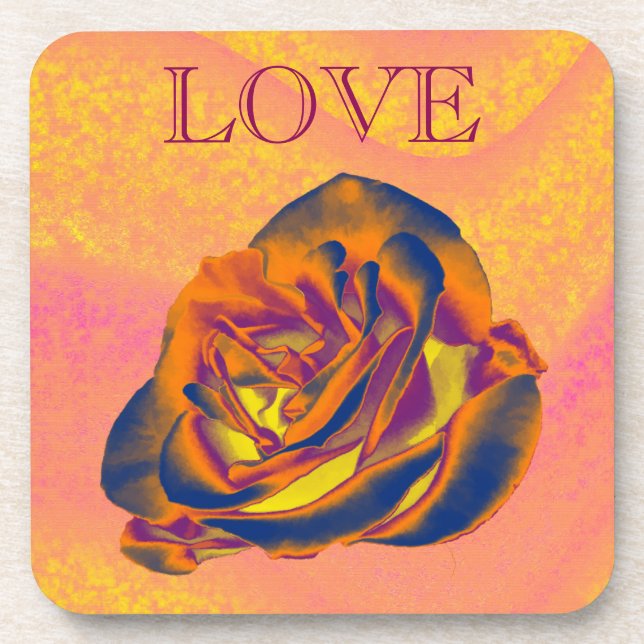 Orange Rose Untersetzer (Vorderseite)