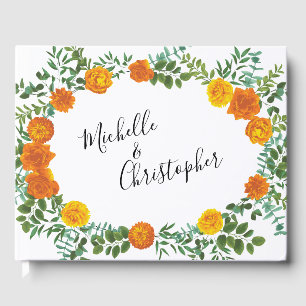 Orange Rose Wedding Elegante Schöne Aussicht Gästebuch