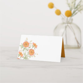Orange Rose Wedding Place Card Platzkarte