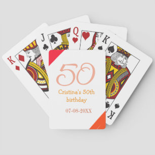 Orange Rot 50. Geburtstagsjubiläum Name Datum p Spielkarten
