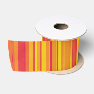 Orange Rot Gelbe Streifen Satinband