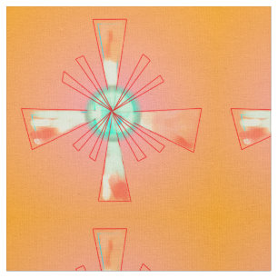 Orange/ Rot/ Grün/ Geometrisches Muster> Stoff