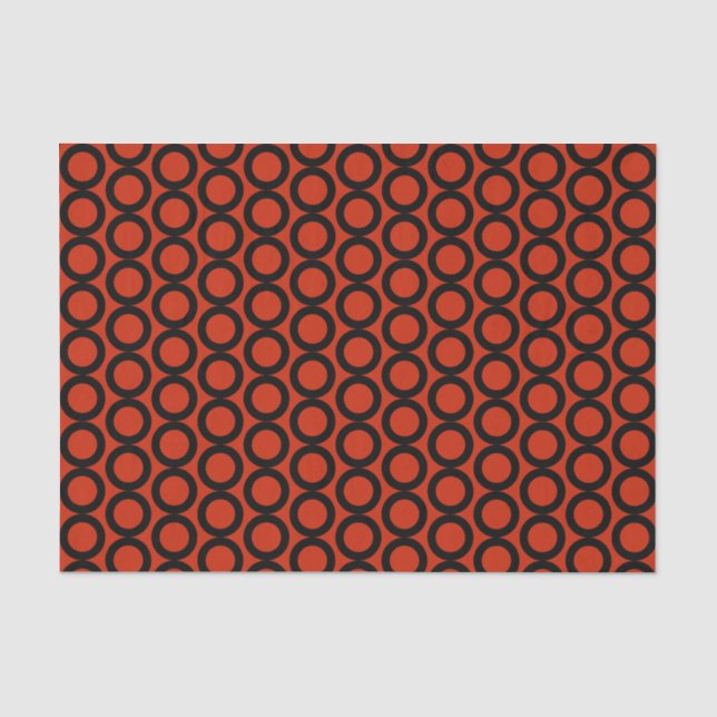 Orange Rot-Schwarz-Muster Seidenpapier (Vorderseite)