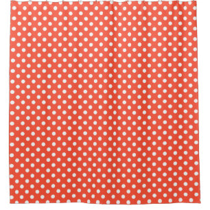 Orange, Rot, Terracotta polka dot Duschvorhang