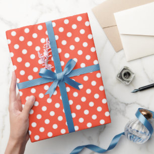 Orange, Rot, Terracotta polka dot Geschenkpapier