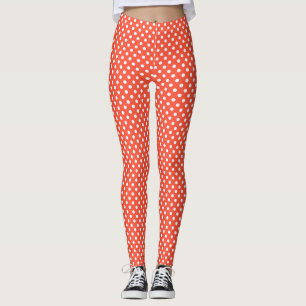 Orange, Rot, Terracotta polka dot Leggings