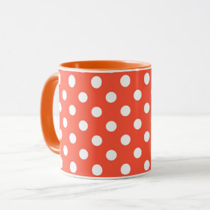 Orange, Rot, Terrakotta-Pünktchen Tasse