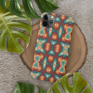 Orange-Rot-Türkis-ethnisches Mosaik-Kunstmuster Case-Mate iPhone Hülle