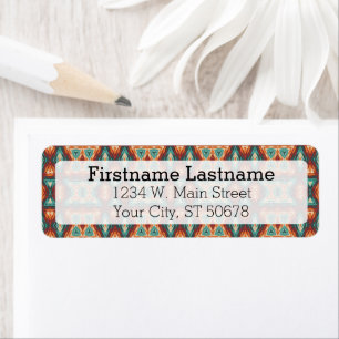 Orange Rot Türkis Rustikale Kabine Mosaik Muster