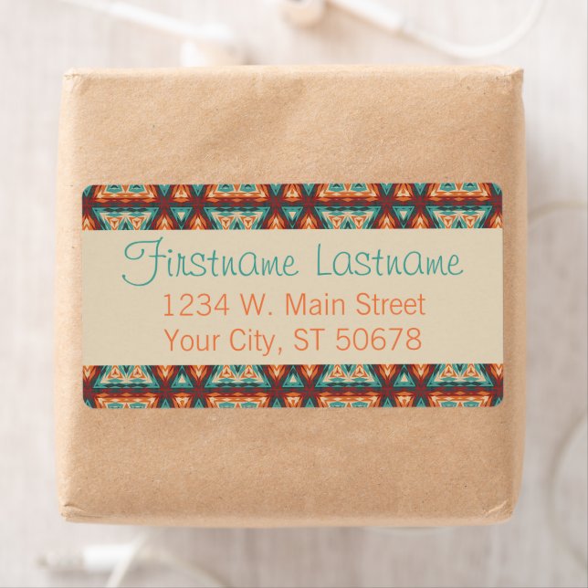 Orange Rot Türkis Rustikale Kabine Mosaik Muster (Insitu)