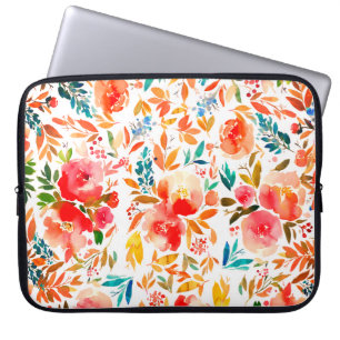 Orange rote farbenfrohe Rosenblüten Sommer Laptopschutzhülle
