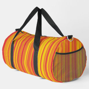 Orange Rote Gelbe Streifen Groß Duffle Bag