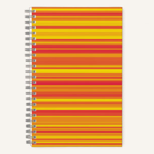 Orange Rote Gelbe Streifen Notizbuch