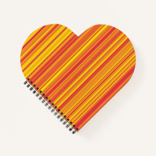 Orange Rote Gelbe Streifen Notizbuch