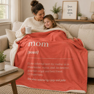 Orange rote humorvolle Mama Definition Namen Kinde Sherpadecke