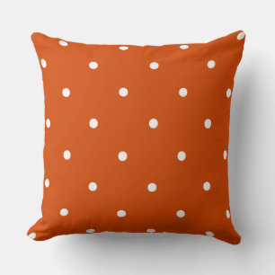 Orange - rote orange und weiße Punkte Kissen