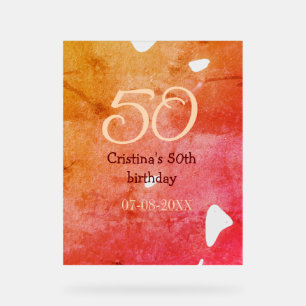 Orange rouge 50 anniversaire ajouter nom date p