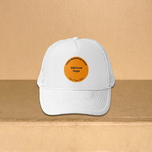 Orange Round Business Brand on Trucker Hat Truckerkappe