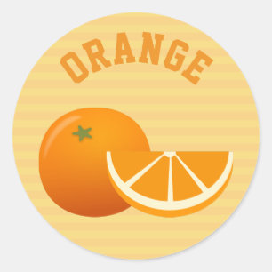 Orange Runder Aufkleber