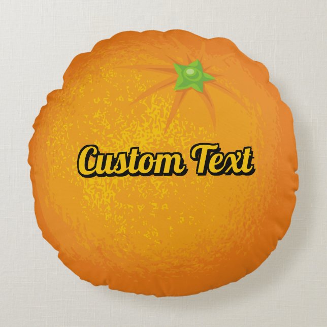 Orange Rundes Kissen (Vorderseite)