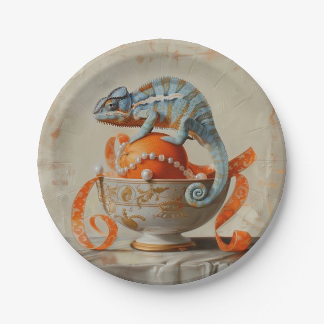 Orange - Rundpapier-Teller Pappteller (Vorderseite)