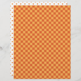 Orange/Rust Checkerboard & Polka Dots Scrapbook