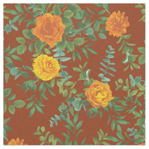 Orange Rust Rose Blumenkohl Blume Stoff