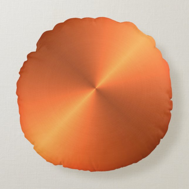 Orange Rust Shine Rundes Kissen (Vorderseite)